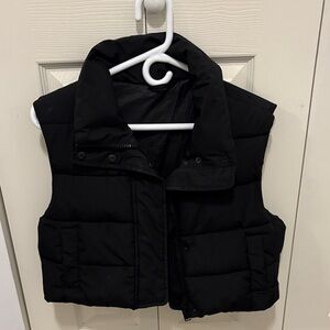 Garage Black Cropped Puffer Vest